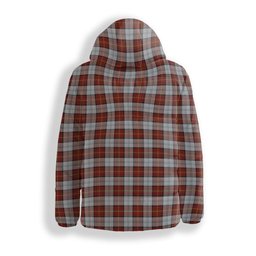 ScotsTee Shop Scottish Gillies Red Dress Premium Tartan Down Jacket Winter White Duck Down Plaid