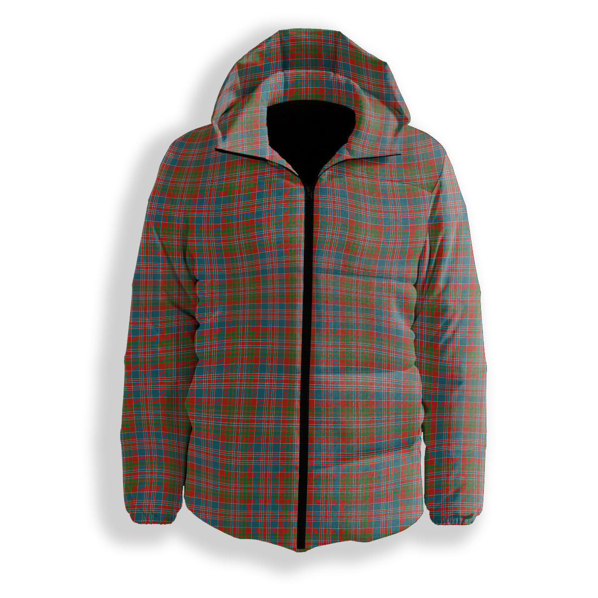 ScotsTee Shop Scottish Donald of Boisdale Ancient Premium Tartan Down Jacket Winter White Duck Down Plaid