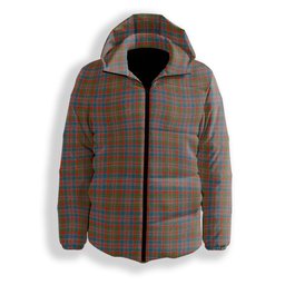 ScotsTee Shop Scottish Donald of Boisdale Ancient Premium Tartan Down Jacket Winter White Duck Down Plaid