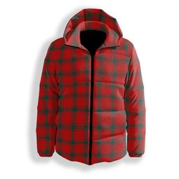 ScotsTee Shop Scottish Donald of the Isles Red Modern Premium Tartan Down Jacket Winter White Duck Down Plaid