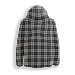 ScotsTee Shop Scottish Erskine Black and White Premium Tartan Down Jacket Winter White Duck Down Plaid