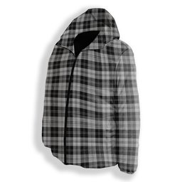 ScotsTee Shop Scottish Erskine Black and White Premium Tartan Down Jacket Winter White Duck Down Plaid