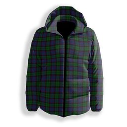 ScotsTee Shop Scottish Ferguson of Balquhidder Premium Tartan Down Jacket Winter White Duck Down Plaid