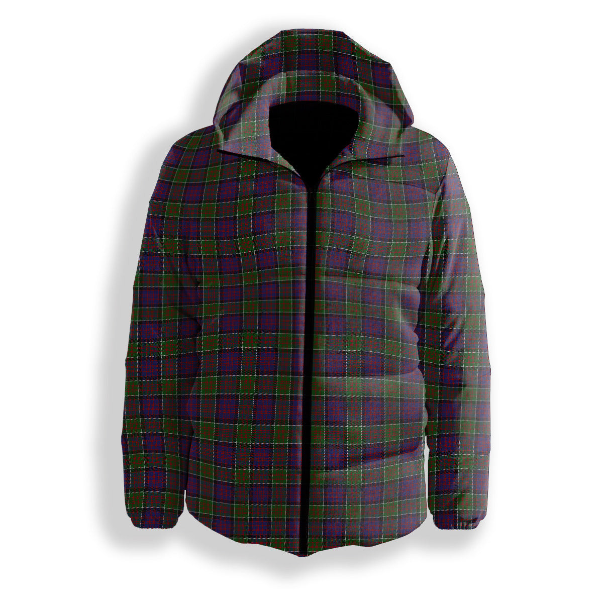 ScotsTee Shop Scottish Donald of Clan Ranald Modern Premium Tartan Down Jacket Winter White Duck Down Plaid
