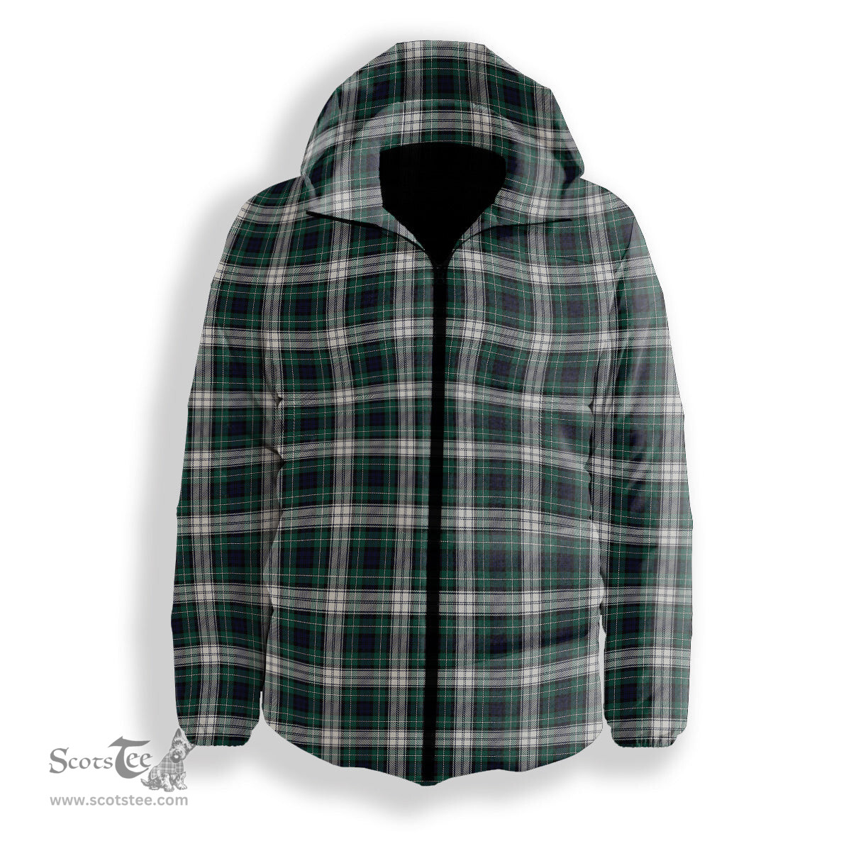 ScotsTee Shop Scottish Forbes Dress Modern Premium Tartan Down Jacket Winter White Duck Down Plaid