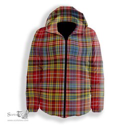 ScotsTee Shop Scottish Drummond of Strathallan Modern Premium Tartan Down Jacket Winter White Duck Down Plaid
