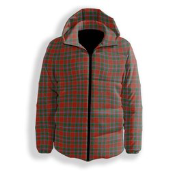 ScotsTee Shop Scottish Drummond of Perth Ancient Premium Tartan Down Jacket Winter White Duck Down Plaid