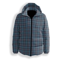ScotsTee Shop Scottish Earl of St Andrews Premium Tartan Down Jacket Winter White Duck Down Plaid