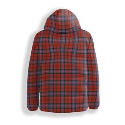 ScotsTee Shop Scottish Kelly of Sleat Red Ancient Premium Tartan Down Jacket Winter White Duck Down Plaid