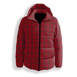 ScotsTee Shop Scottish Murray of Tulloch Modern Premium Tartan Down Jacket Winter White Duck Down Plaid