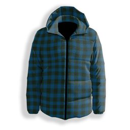 ScotsTee Shop Scottish Murray of Elibank Premium Tartan Down Jacket Winter White Duck Down Plaid