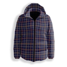 ScotsTee Shop Scottish Yamaha Marine Best In Class Premium Tartan Down Jacket Winter White Duck Down Plaid