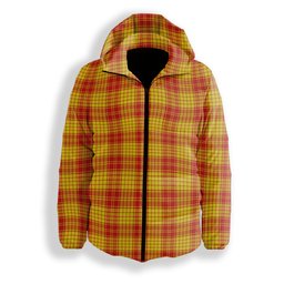 ScotsTee Shop Scottish McMillan Dress Modern Premium Tartan Down Jacket Winter White Duck Down Plaid