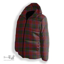 ScotsTee Shop Scottish Stewart of Urrard Premium Tartan Down Jacket Winter White Duck Down Plaid