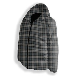 ScotsTee Shop Scottish McCandlish Dress Grey Premium Tartan Down Jacket Winter White Duck Down Plaid
