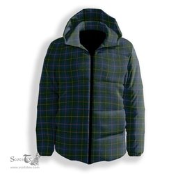 ScotsTee Shop Scottish Johnston Diana Hunting Premium Tartan Down Jacket Winter White Duck Down Plaid