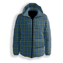 ScotsTee Shop Scottish McLeod of Harris Ancient Premium Tartan Down Jacket Winter White Duck Down Plaid
