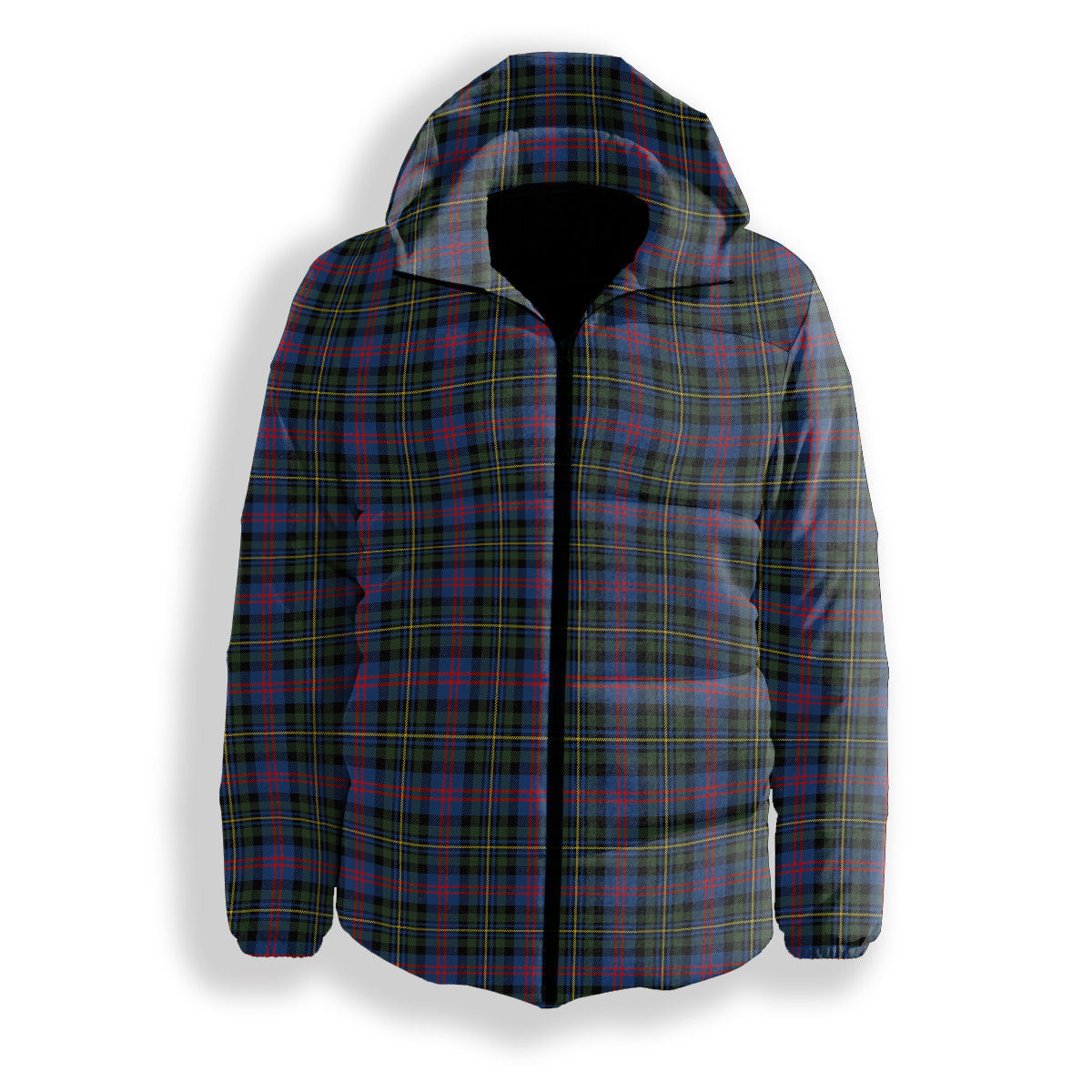 ScotsTee Shop Scottish Malcolm of Berwick Modern Premium Tartan Down Jacket Winter White Duck Down Plaid