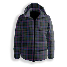 ScotsTee Shop Scottish Malcolm of Berwick Modern Premium Tartan Down Jacket Winter White Duck Down Plaid