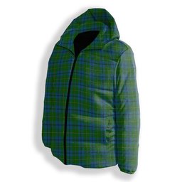 ScotsTee Shop Scottish Johnston Premium Tartan Down Jacket Winter White Duck Down Plaid
