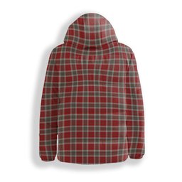 ScotsTee Shop Scottish MacLean of Duart Dress Red Premium Tartan Down Jacket Winter White Duck Down Plaid