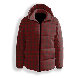ScotsTee Shop Scottish McDonell of Keppoch Premium Tartan Down Jacket Winter White Duck Down Plaid
