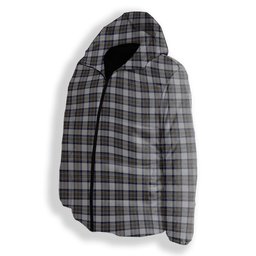 ScotsTee Shop Scottish Stewart Dress Blue Premium Tartan Down Jacket Winter White Duck Down Plaid