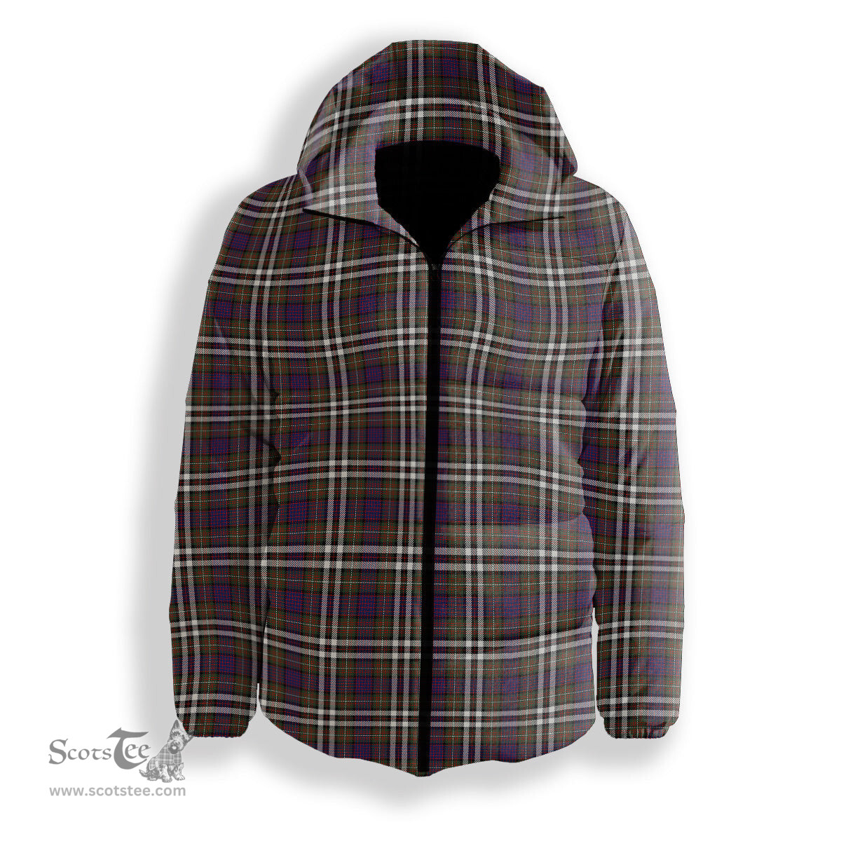 ScotsTee Shop Scottish McDonell of Glengarry Dress Modern Premium Tartan Down Jacket Winter White Duck Down Plaid