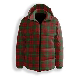 ScotsTee Shop Scottish MacAuley Premium Tartan Down Jacket Winter White Duck Down Plaid