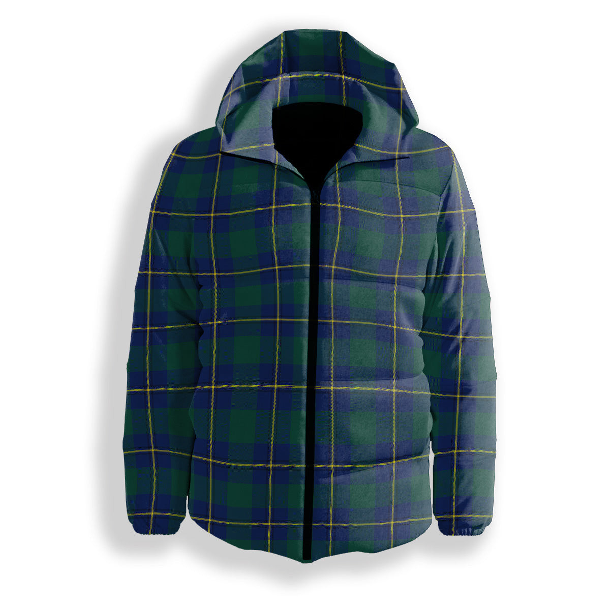 ScotsTee Shop Scottish Irvine of Bonshaw Modern Premium Tartan Down Jacket Winter White Duck Down Plaid