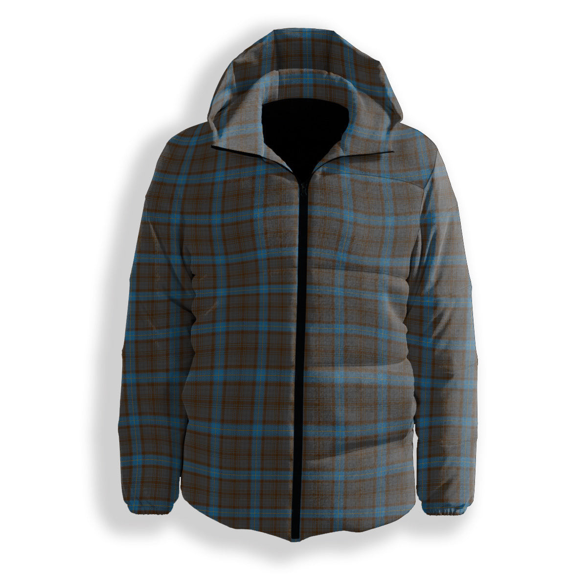ScotsTee Shop Scottish Hanna of Leith yellow line Premium Tartan Down Jacket Winter White Duck Down Plaid