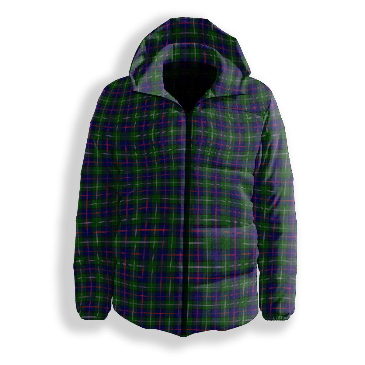 ScotsTee Shop Scottish MacThomas Modern Premium Tartan Down Jacket Winter White Duck Down Plaid