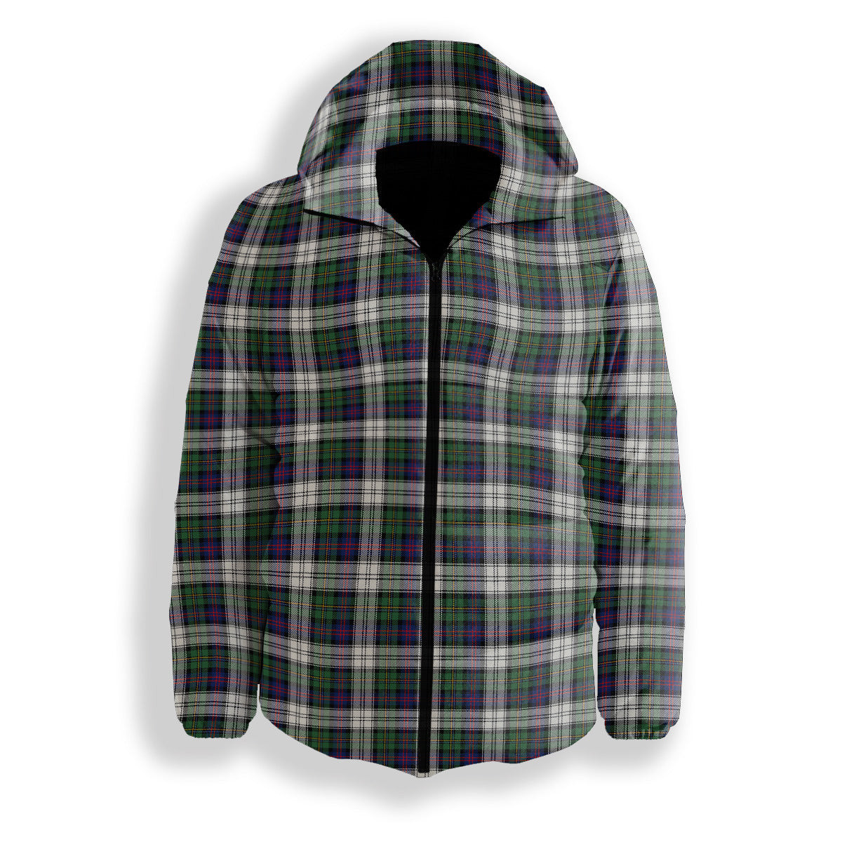 ScotsTee Shop Scottish MacCallum Dress Modern Premium Tartan Down Jacket Winter White Duck Down Plaid