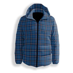 ScotsTee Shop Scottish MacRae of America Modern Premium Tartan Down Jacket Winter White Duck Down Plaid
