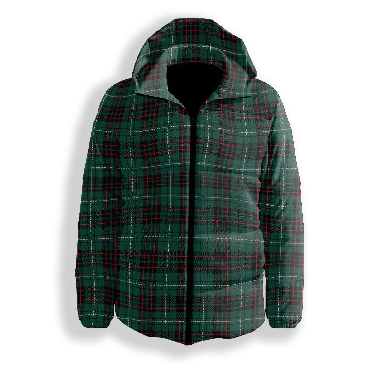 ScotsTee Shop Scottish MacAulay of Lewis Modern Premium Tartan Down Jacket Winter White Duck Down Plaid