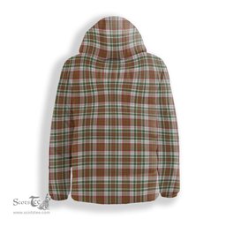 ScotsTee Shop Scottish MacAlister Dress Ancient Premium Tartan Down Jacket Winter White Duck Down Plaid