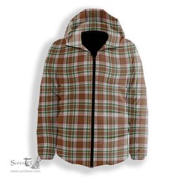 ScotsTee Shop Scottish MacAlister Dress Ancient Premium Tartan Down Jacket Winter White Duck Down Plaid