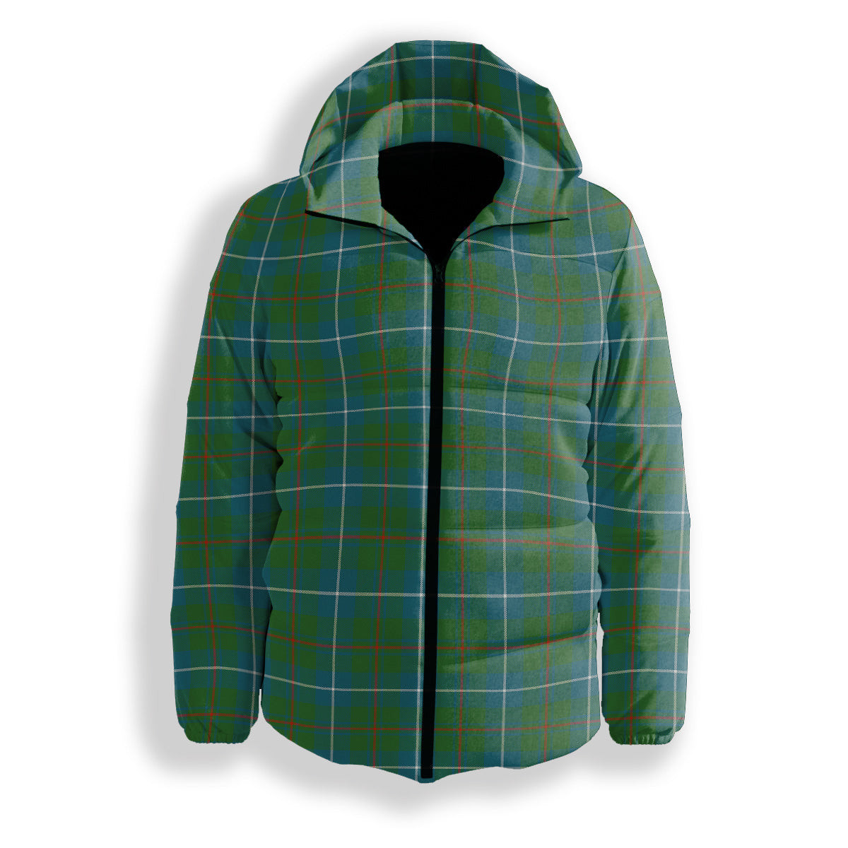 ScotsTee Shop Scottish Irvine of Bonshaw Tower Ancient Premium Tartan Down Jacket Winter White Duck Down Plaid