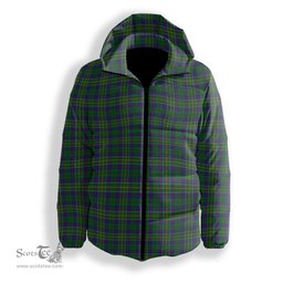 ScotsTee Shop Scottish Hunter of Hunterston Premium Tartan Down Jacket Winter White Duck Down Plaid