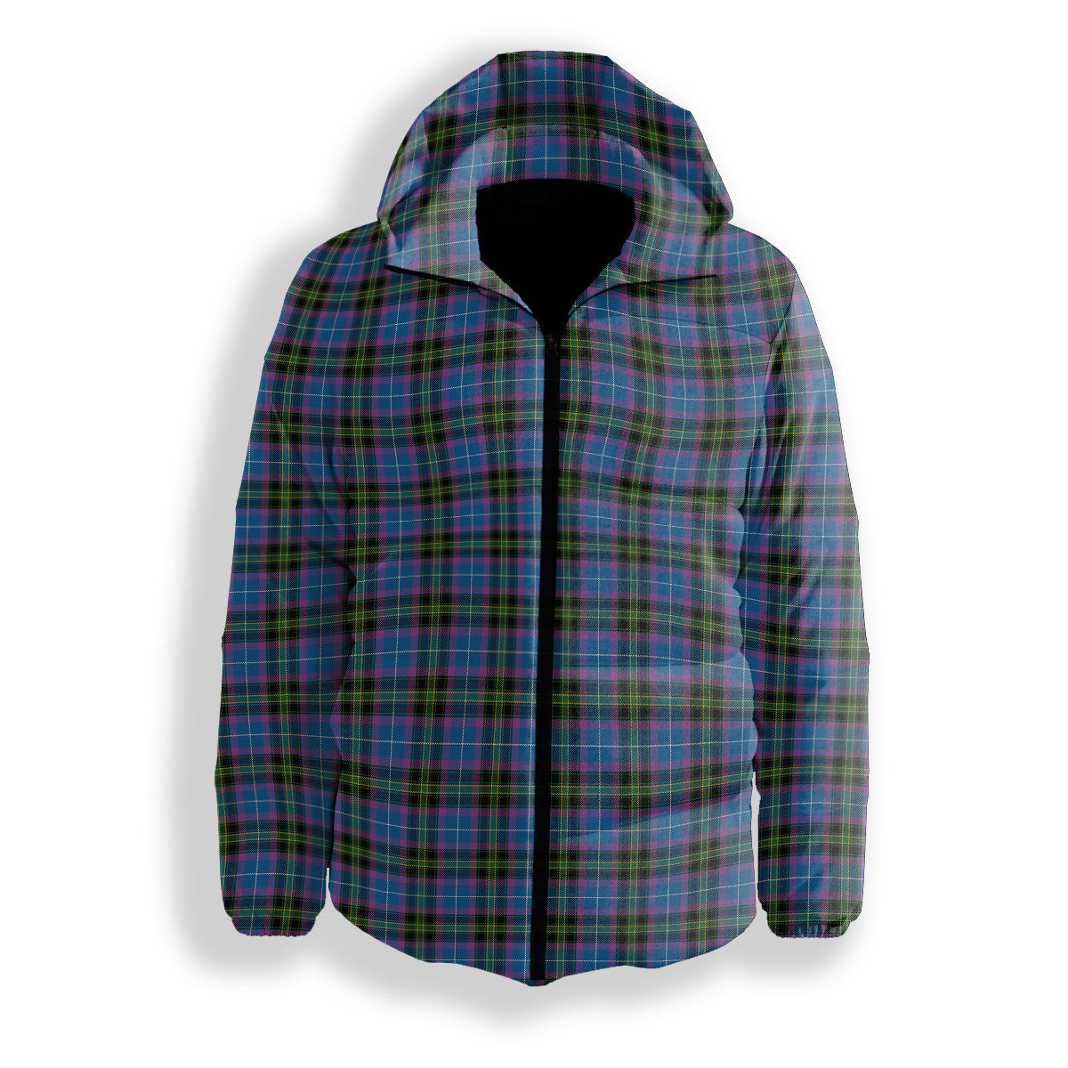 ScotsTee Shop Scottish Lang of Sherbrooke Ancient Clan Premium Tartan Down Jacket Winter White Duck Down Plaid