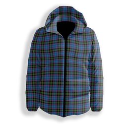 ScotsTee Shop Scottish Lang of Sherbrooke Ancient Clan Premium Tartan Down Jacket Winter White Duck Down Plaid