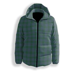 ScotsTee Shop Scottish Irvine of Drum Premium Tartan Down Jacket Winter White Duck Down Plaid