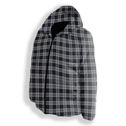ScotsTee Shop Scottish Menzies Black Dress Premium Tartan Down Jacket Winter White Duck Down Plaid