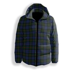 ScotsTee Shop Scottish Louise of Lorne Premium Tartan Down Jacket Winter White Duck Down Plaid