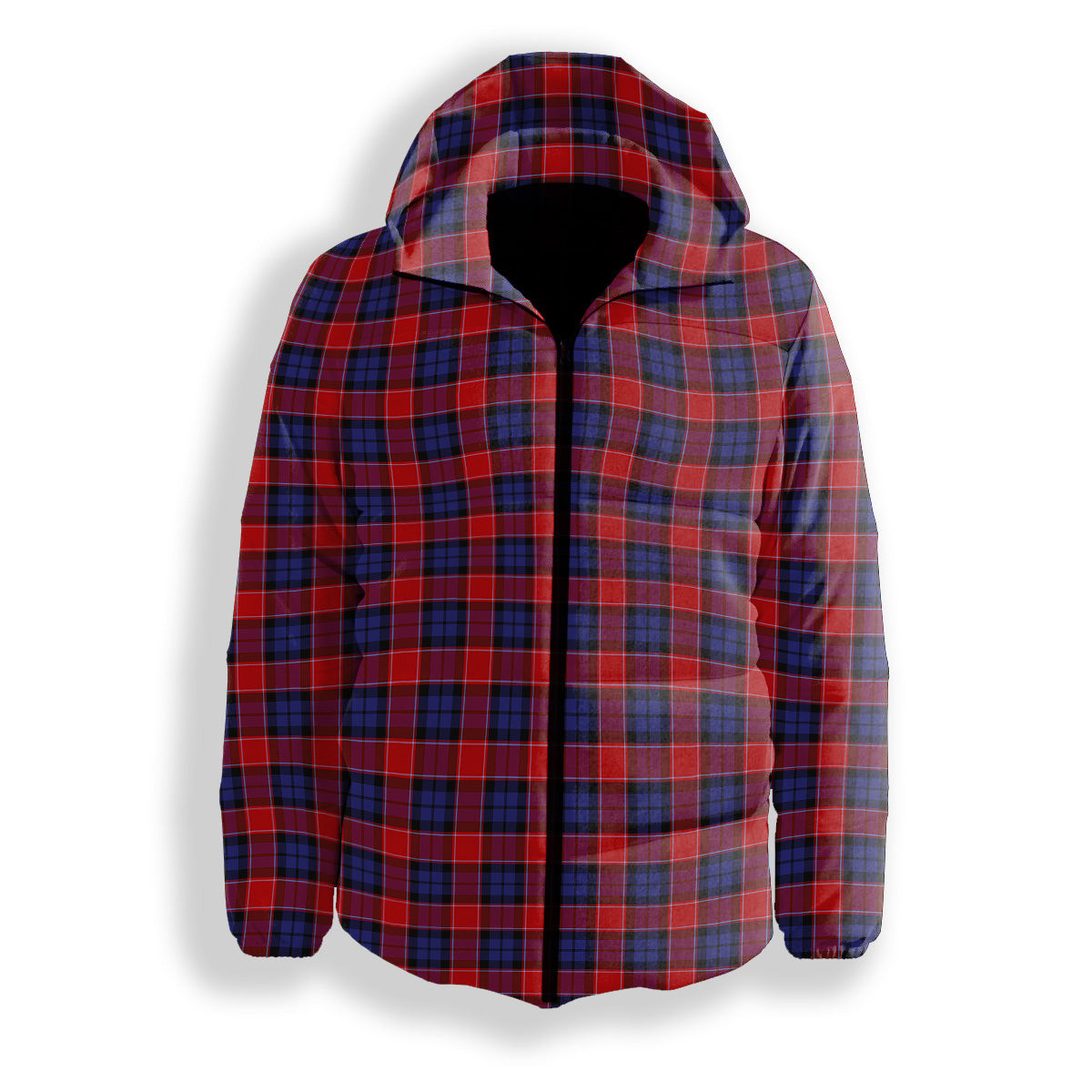 ScotsTee Shop Scottish Graham of Menteith Red Premium Tartan Down Jacket Winter White Duck Down Plaid