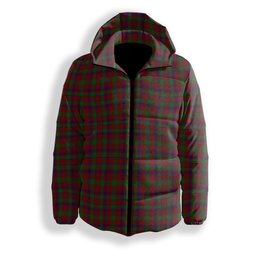 ScotsTee Shop Scottish MacDonald of Glengarry Full Dress Premium Tartan Down Jacket Winter White Duck Down Plaid