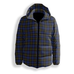 ScotsTee Shop Scottish MacLaurin of Brioch Premium Tartan Down Jacket Winter White Duck Down Plaid