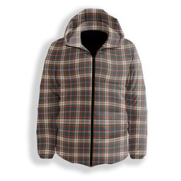 ScotsTee Shop Scottish McFarland Dress Ancient Premium Tartan Down Jacket Winter White Duck Down Plaid