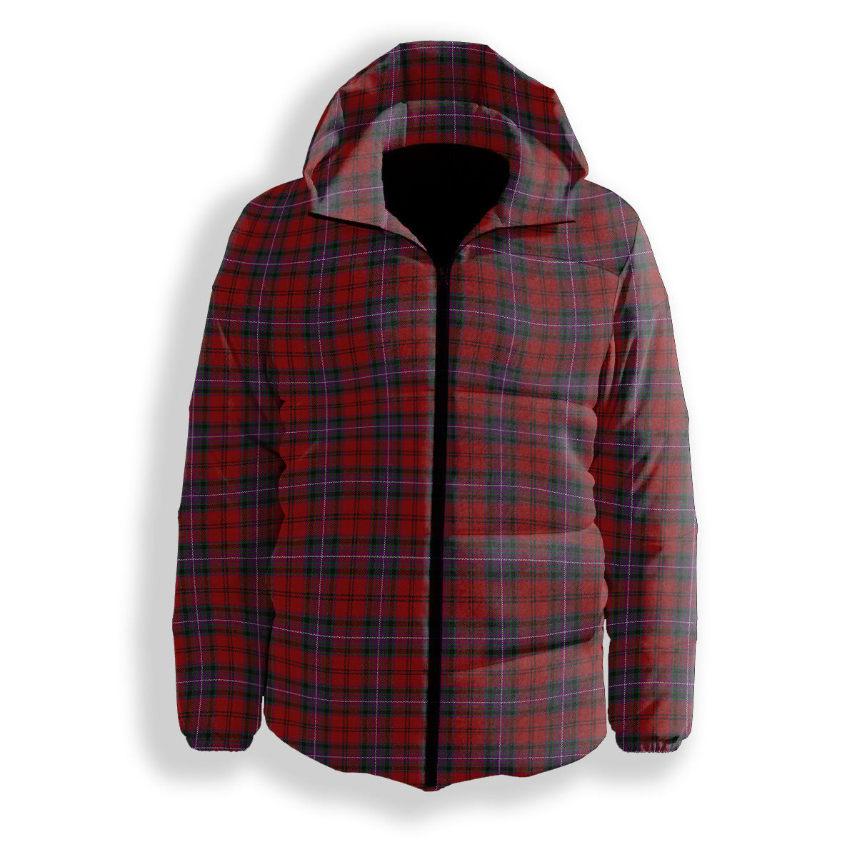 ScotsTee Shop Scottish Kelly of Sleat Red Premium Tartan Down Jacket Winter White Duck Down Plaid