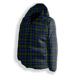 ScotsTee Shop Scottish MacLeod of Harris Modern Premium Tartan Down Jacket Winter White Duck Down Plaid